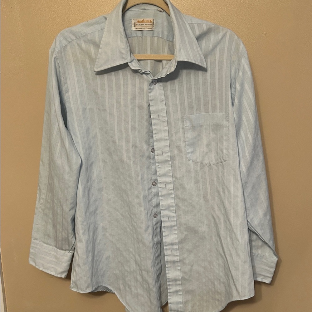 Andhurst Men's Light Blue Striped Shirt